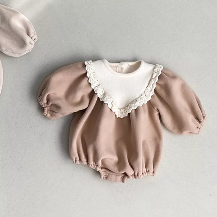 Baby Girl Bubble V Bib Bodysuit