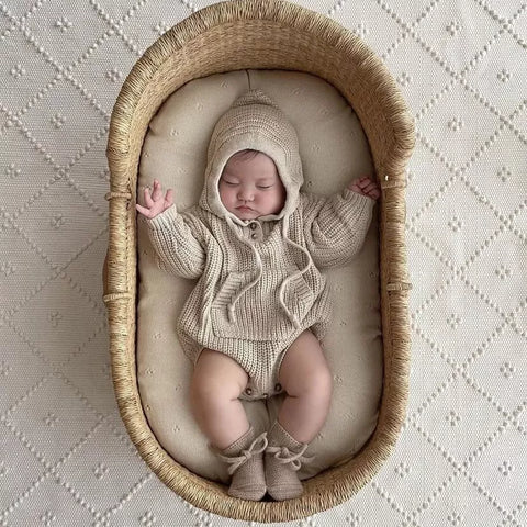 Baby Knitted Hooded Bodysuit