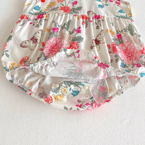 Baby Girl Spring Butterfly Qipao Style Bodysuit