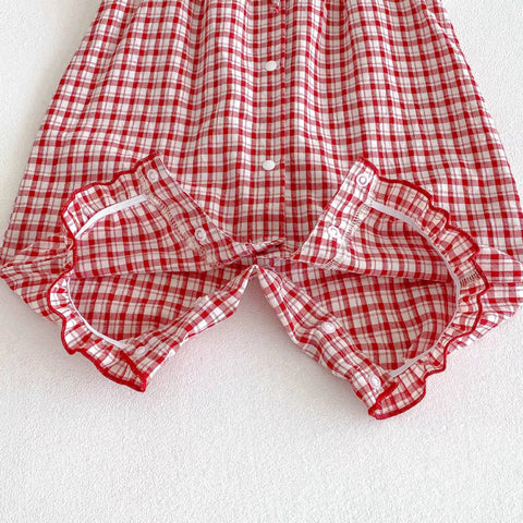 Baby Girl 2 in 1 Gingham Cami Romper