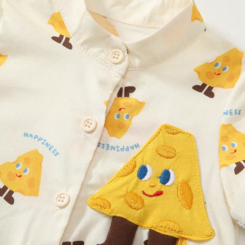 Baby Boy Cheese Print Bodysuit