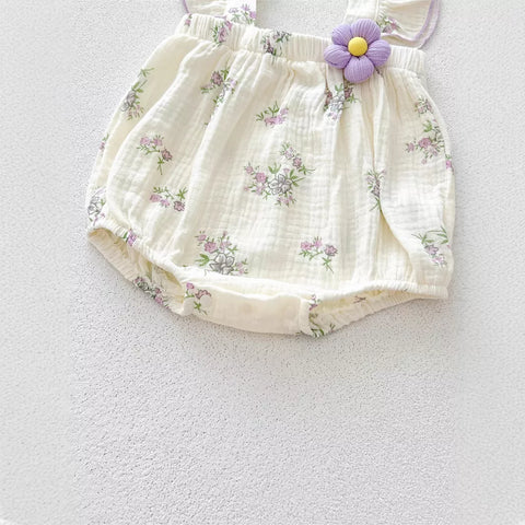 2 Pc Baby Girl Lavender Bodysuit with Headband