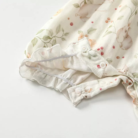 2 pc Baby Girl Spring Bunny and Berries Romper