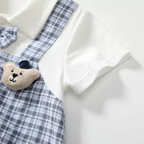Baby Boy 2 in 1 Plaid Polo Bodysuit