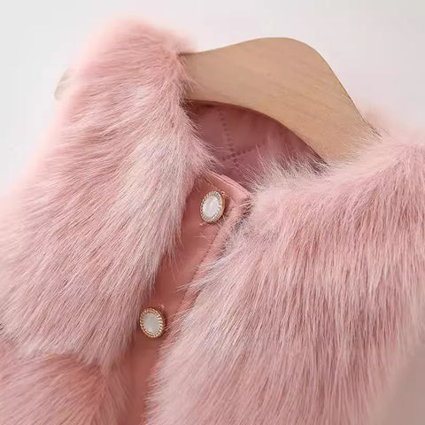 Girls Fur Bow Detail Vest