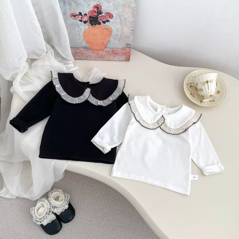 2 Pc Baby Girl Tweed Bodysuit w/ Collar Shirt
