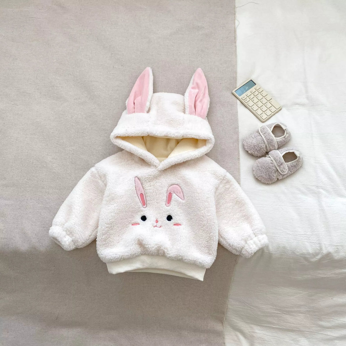 Baby Thick Fleece Rabbit Hoodie and Leggings Set