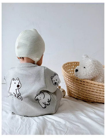 Baby Boy Knit Polar Bear Romper