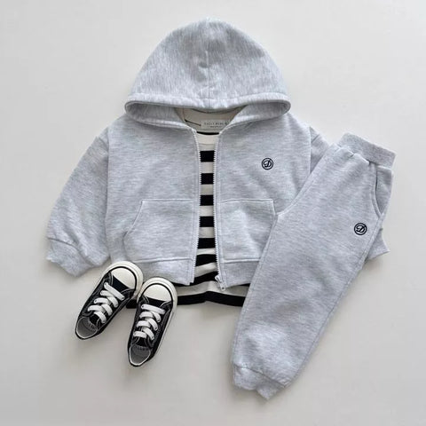 2 Pc Kids Zip Up Hoody Sweatsuit Set