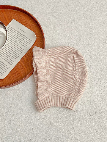 2 Pc Baby Girls Peplum Knit Sweater w/ Hat