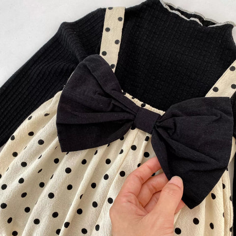 2 Pc Baby Girl Polka Dot Big Bow Bodysuit Shorts w/ Top