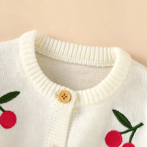 Baby Girl Cherry Cardigan Sweater