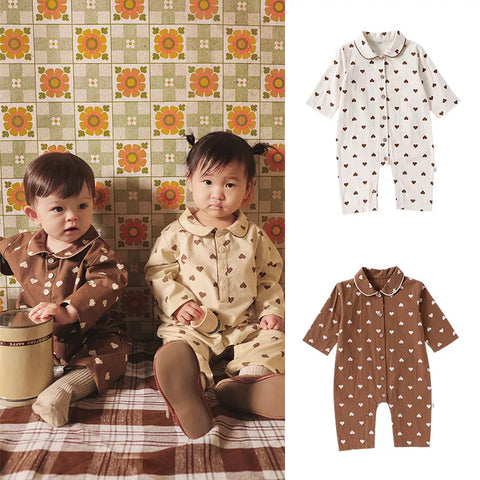 Unisex Baby Hearts Print Pajamas
