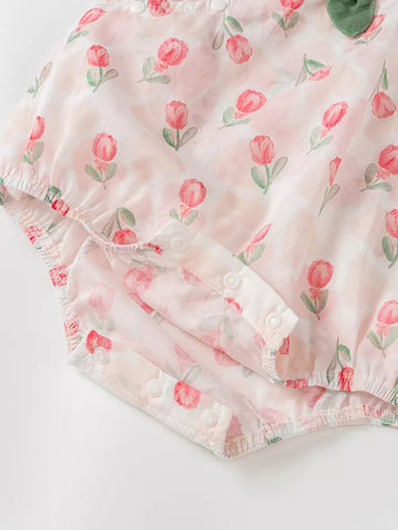 2 Pc Baby Girl Tulip Qipao Style Bodysuit