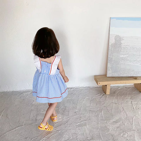 Girls Gingham Plaid Dorothy Dress