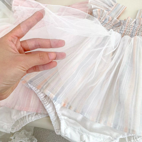 Baby Girl Vertical Stripes Smocked Dress