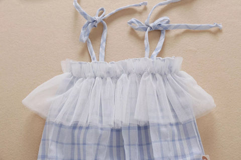 2 Pc Baby Girls Plaid Cami Bodysuit w/ Headband