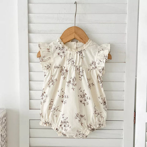 Girls Floral Babydoll Vintage Style Bodysuit/Dress