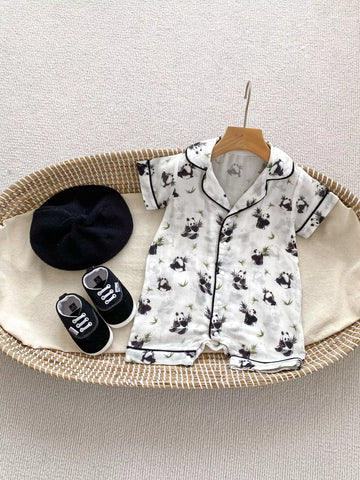 Unisex Baby Print Short Pajamas Onesie Romper