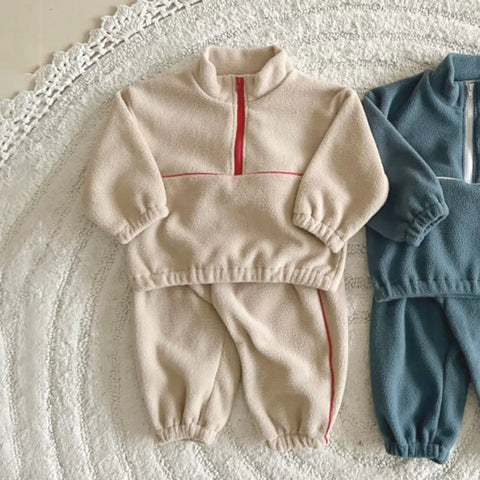 Baby Boy Quarter Zip Fleece Tracksuit