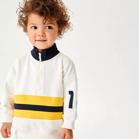 Boys Colorblock Sports Quarter Zip w/ Shorts