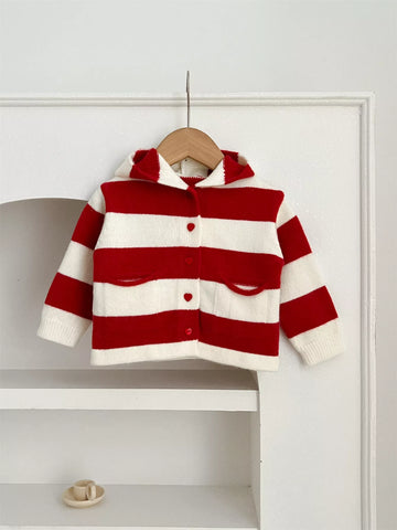 Unisex Baby Waldo Stripe Knit Hooded Sweater