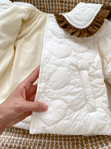 Baby Girl Heart Padded Bow Coat