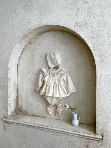 2 Pc Baby Girl Peplum Cotton Bloomer Set