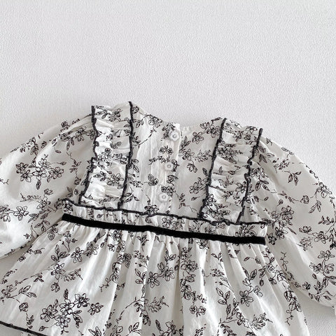 Baby Girl Spring Garden Motif Vintage Bodysuit