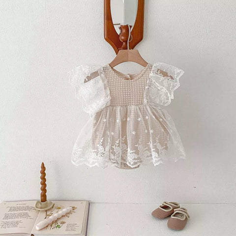 Baby Girl Sheer Lace Ruffle Dress