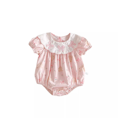 Baby Girl Bunny Bow Collar Bodysuit