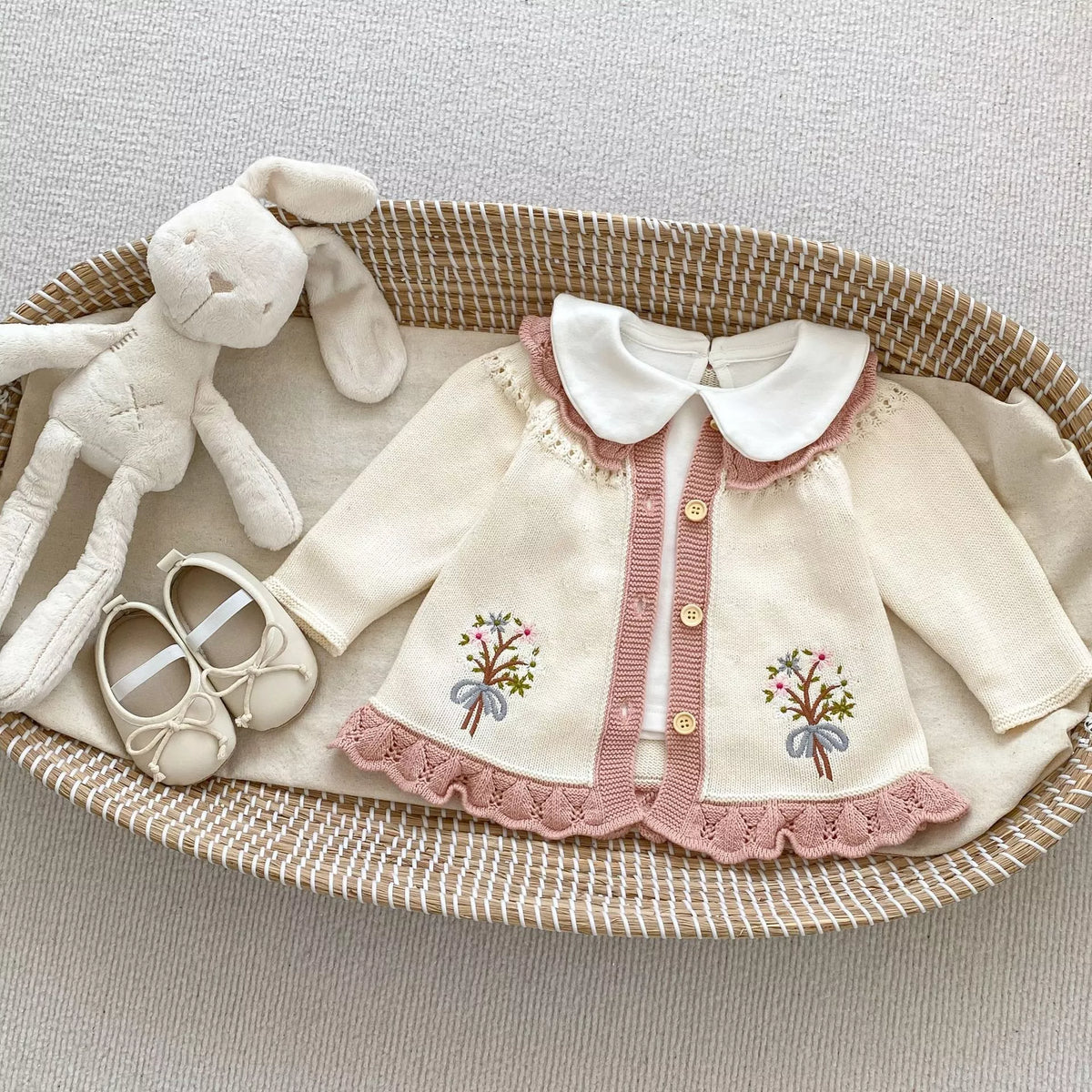 Baby Girl Darling Bouquet Knit Sweater