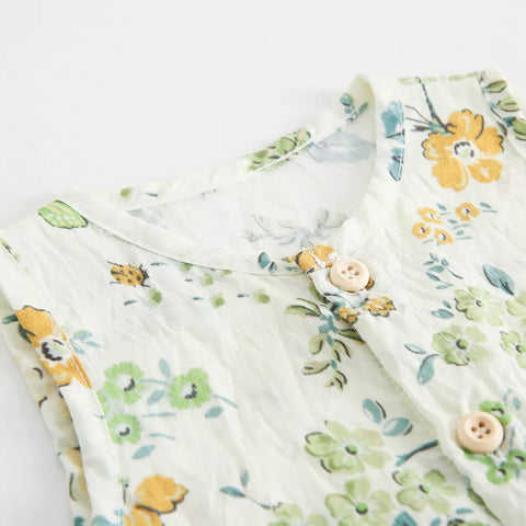 Baby Girl Sleeveless Floral Romper Jumpsuit
