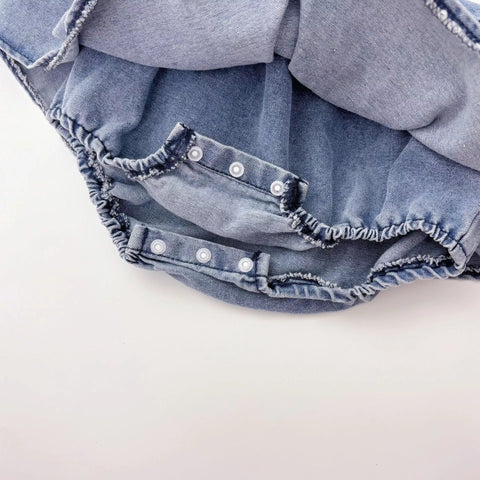 Baby Girl Denim Smocked Bodysuit Dress