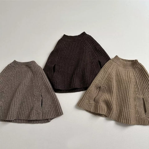 Baby Girl Knitted Cape Shawl