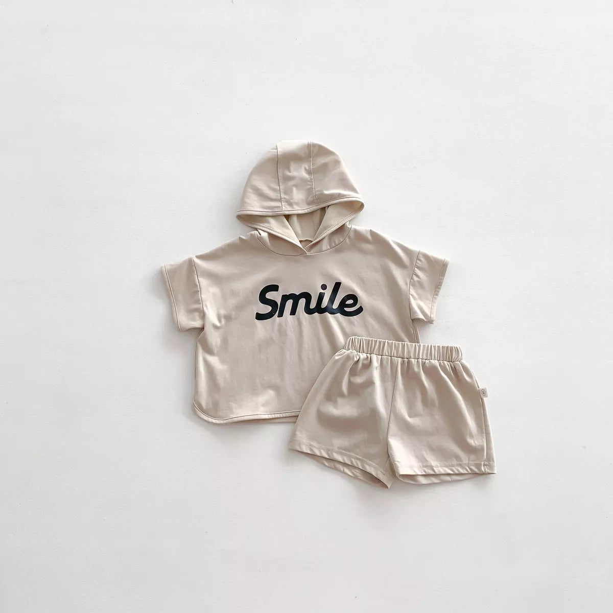 2 Pc Boys Smile Hooded Tee & Shorts Set