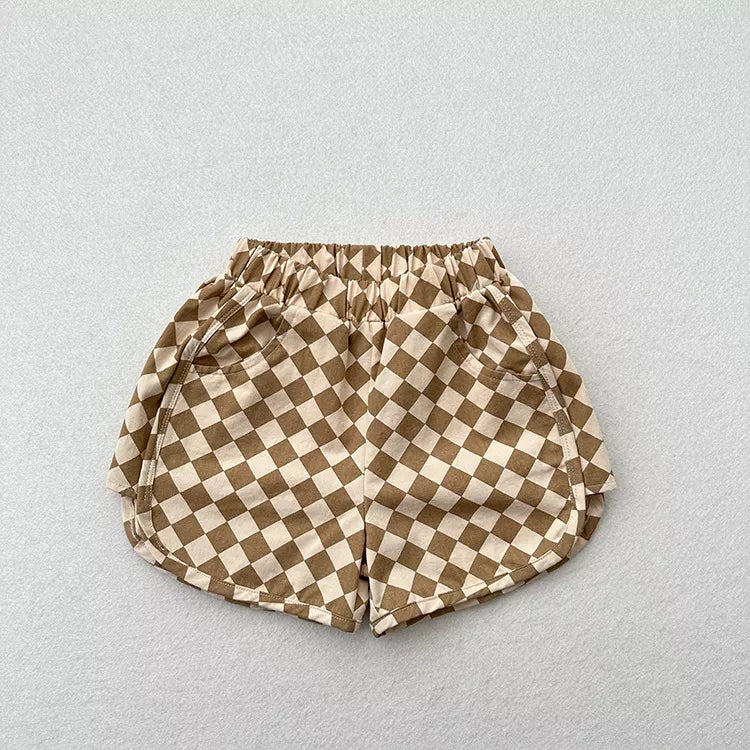 Boys Checker Pattern Shorts