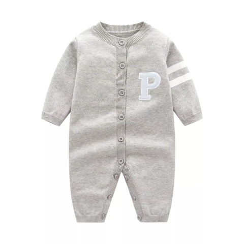 Baby Boy Varsity Letterman Knit Romper