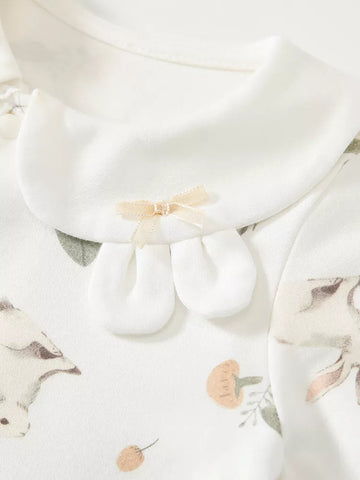 2 Pc Baby Girl Bunny Bodysuit w/ Bonnet