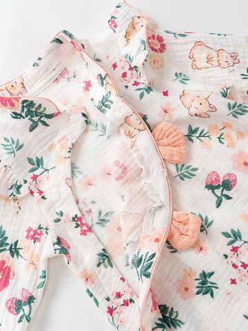 Baby Girl Cotton Bunny Qipao Romper