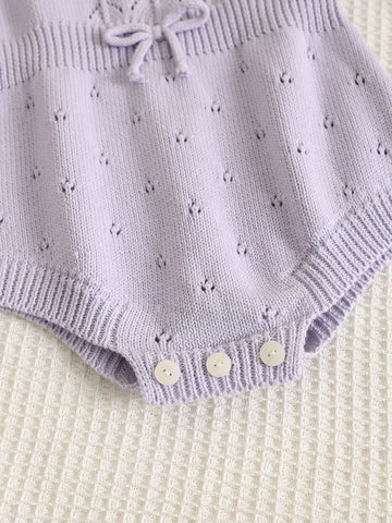 Baby Girl Knitted Pattern Lace Collar Bodysuit