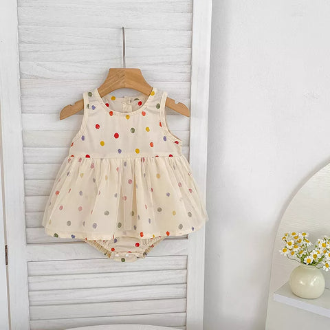 Baby Girls Polka Dot Bodysuit Shorts Set