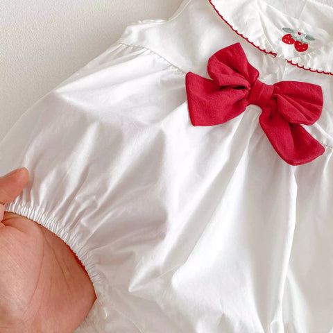 Baby Girl Strawberry Sailor Style Bodysuit
