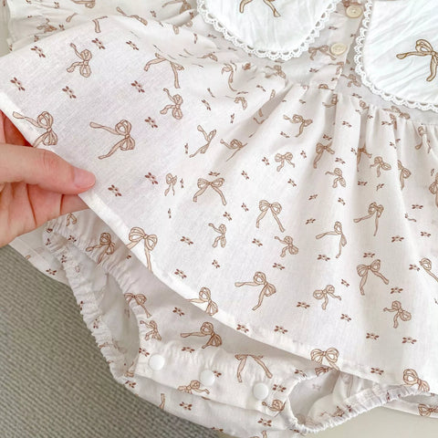 Baby Girl Vintage Ribbon Bodysuit Dress