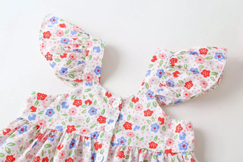 3 Pc Baby Girl Summer Floral Shirt & Shorts Set
