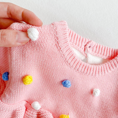 Baby Girl Knit Sprinkle Cupcake Sweater Bodysuit