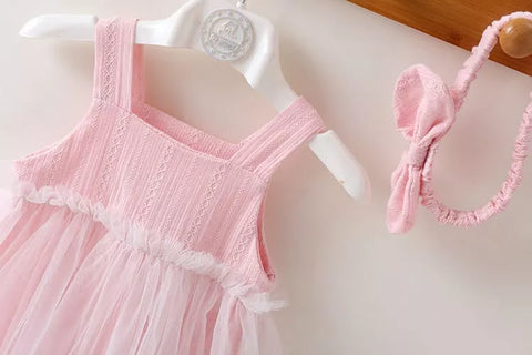 2 Pc Baby Girl Summer Sheer Skirt Bodysuit
