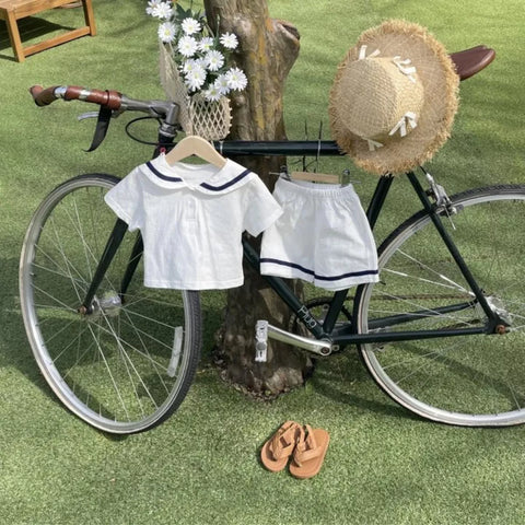 2 Pc Baby Boy Sailboat Style Shorts Set