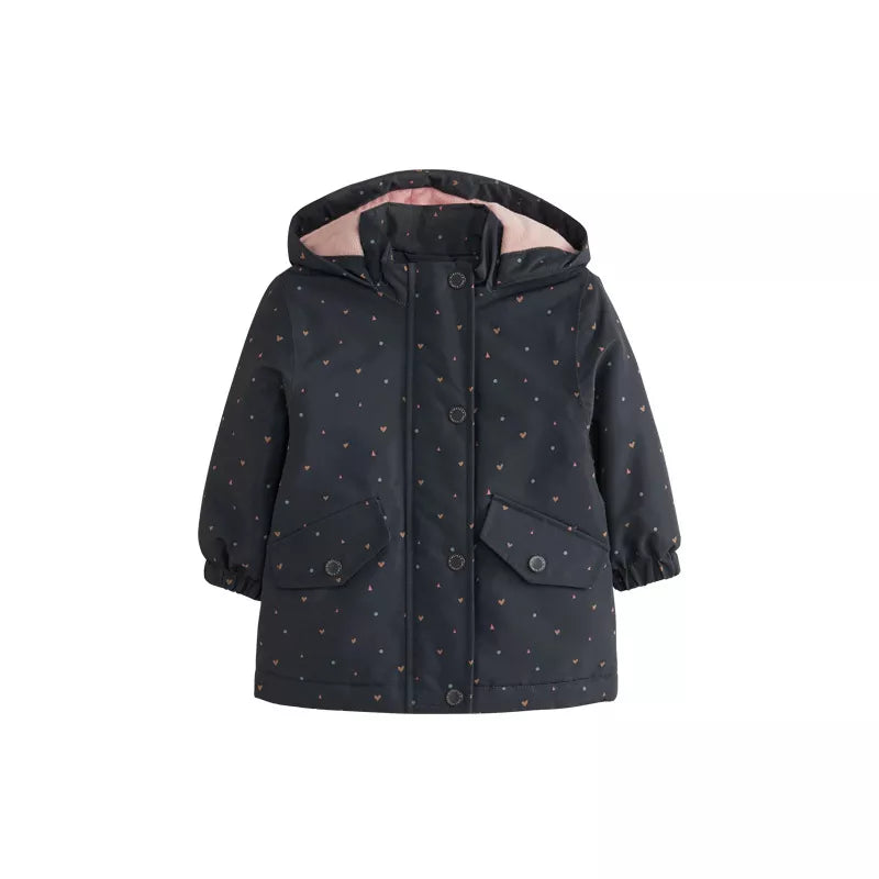 Girl Fleece Mini Hearts Print Jacket
