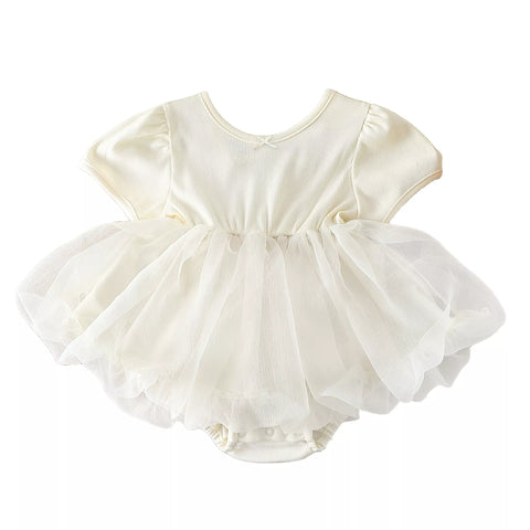 Baby Girl Ballerina Sheer Bubble Skirt Ribbed Bodysuit